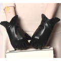 Decorative border leather glove,fashion women leather glove,ladies leather glove